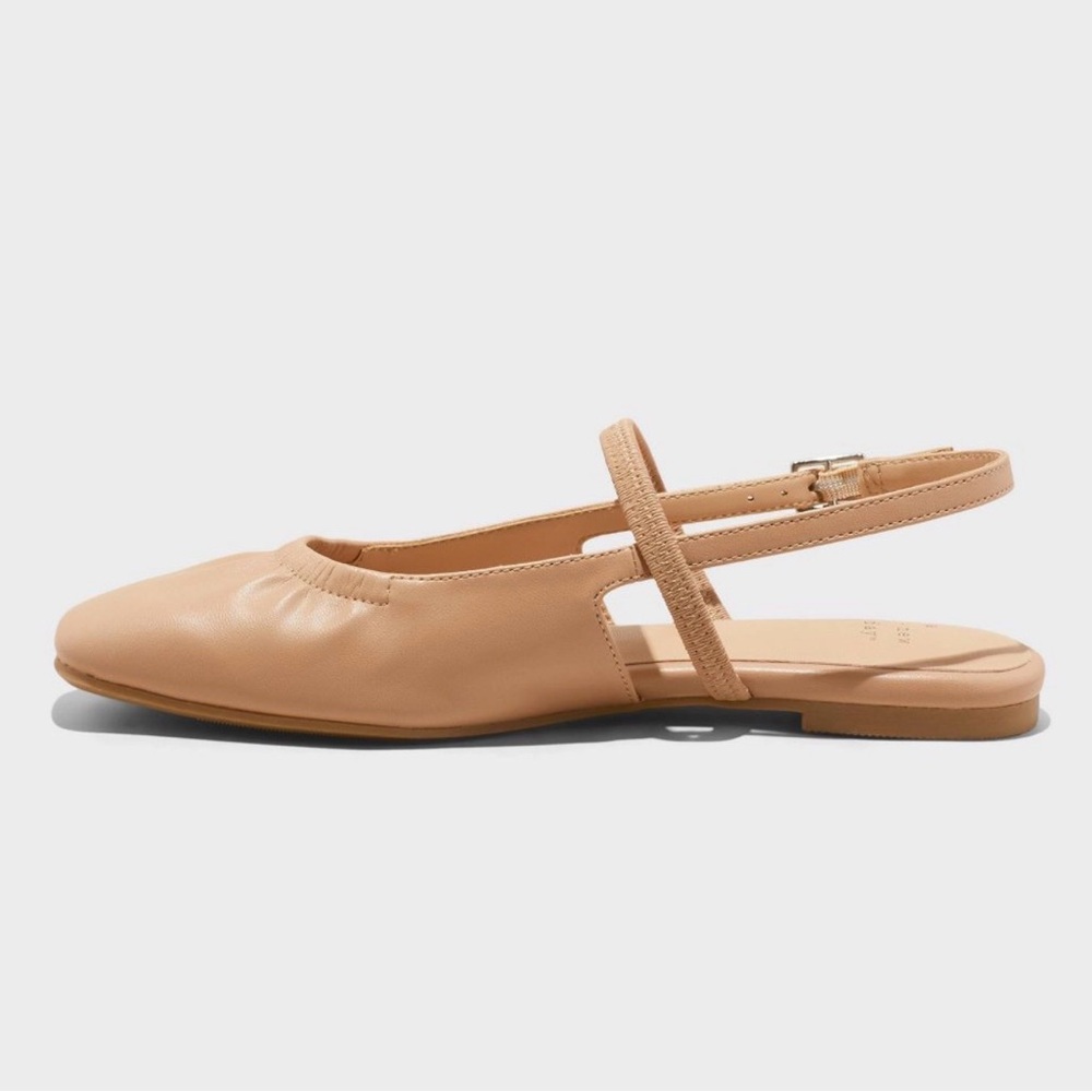 a new day Vada Tan Memory Foam Ballet Flat Adjustable Comfort Travel Shoes NEW - Picture 4 of 5